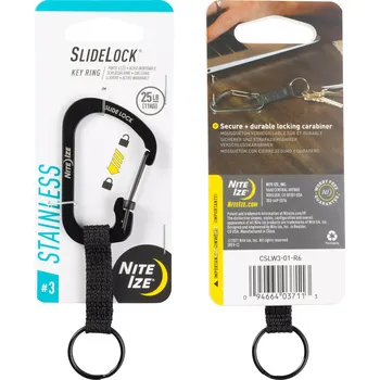 Nite Ize SlideLock KeyRing #3 černá (Karabina Nite Ize SlideLock KeyRing #3 černá)