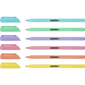Kancelářské potřeby Kuličkové pero Kores K0 - pastelový mix