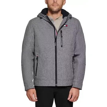 Tommy Hilfiger zimní softshellová pánská bunda Sherpa šedá M
