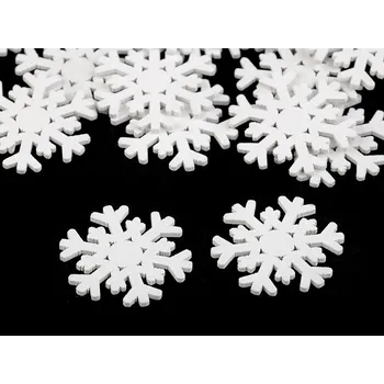 Vánoční dekorace Dřevěná vločka k nalepení Varianta: 1 bílá, Balení: 20 ks