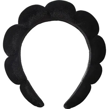 Čelenka Retro látková čelenka na make-up | vlasový doplněk, čelenka pro ženy - pleuche-black-173