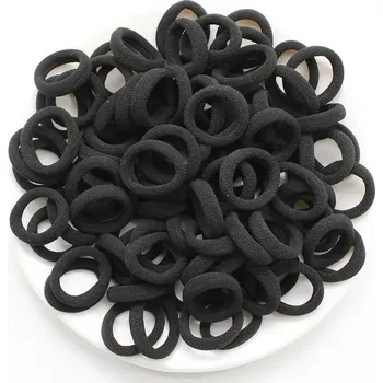 Barevné elastické vlasové gumičky pro dívky | vlasové doplňky | gumičky do vlasů 200 ks - černý