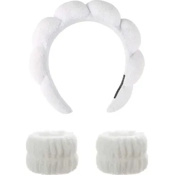 Čelenka Retro látková čelenka na make-up | vlasový doplněk, čelenka pro ženy - Utěrka-bílá-200006151