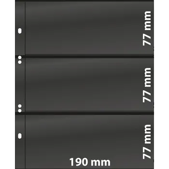 Obal pro sběratelský předmět Lindner Multi Collect - 3 kapsy (190 x 77 mm) Varianta: černá