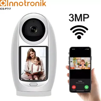 IP kamera Otočná PTZ wi-fi IP kamera / chůvička - Innotronik ICS-PT17 - 3MPix, Autotracking (dětská chůvička s 3MPix kamerou, wi-fi, oboustranná hlasová komunikace, aplikace iCSee)