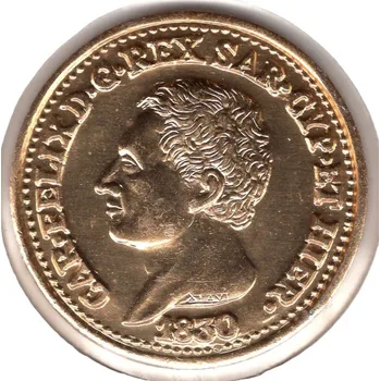 Sběratelství 19 - SAVOJSKO. Karel Felix. 80 lire 1830. Kopie, eloxovaný hliník.