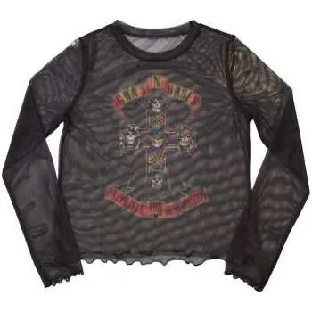 Merch Guns N' Roses: Guns N' Roses Ladies Long Sleeve T-shirt: Appetite For Destruction (mesh) (medium) M