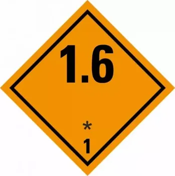 Značení ADR NÁLEPKA SAMOLEPÍCÍ - TŘÍDA 1.6 VÝBUŠNÉ LÁTKY A PŘEDMĚTY (10 X 10 CM) OZN. 2900116