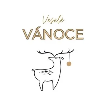 Přání v obálce Veselé Vánoce s jelínkem