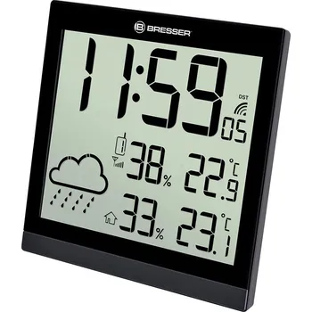Meteostanice Meteostanice Bresser TemeoTrend JC LCD RC (nástěnné hodiny), černá - lechce poškrábaná zadní část