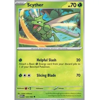 Volný čas Pokémon MEW 123/165 Scyther - 151 Stav: Near Mint, Verze: NORMAL