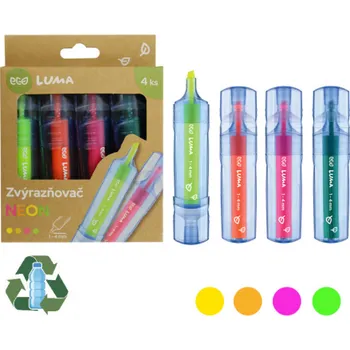 Zvýrazňovač Zvýrazňovač LUMA ECO Neon / sada 4 ks