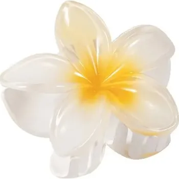 Boho květinová spona do vlasů | ozdobná spona, vlasový doplněk - béžově žlutá