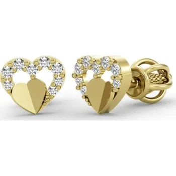 Šperk Couple, Zlaté náušnice Darcy, žluté zlato se zirkony, 585-66-3-0077.0Z00.0.00.001.05