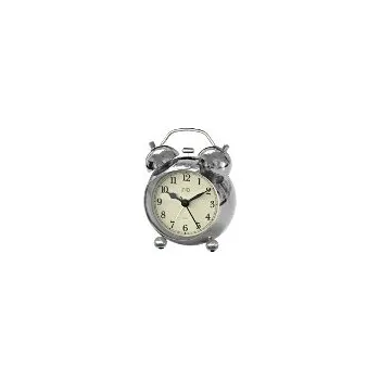 Budík Analogový budík JVD Quartz stříbrný - zvonkový