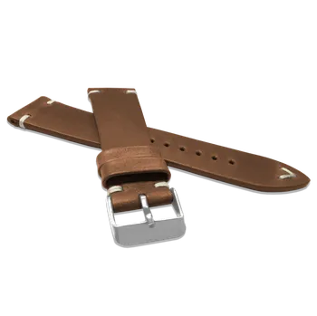 Řemínek na hodinky Hnědý kožený řemínek LAVVU Retro Top Grain LSNUE Šířka řemínku: 18mm