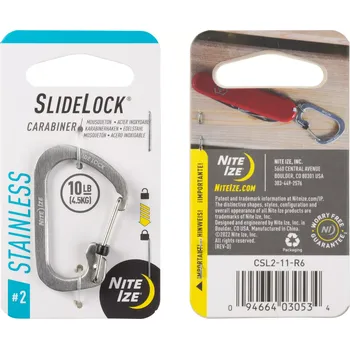 Nite Ize Carabiner SlideLock #2 stříbrná (Karabina Nite Ize Carabiner SlideLock #2 stříbrná)