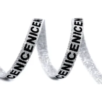 Stuha Výprodej - Lampas / oděvní stuha s lurexem Nice šíře 9 mm - stříbrná 22,5m Varianta: 1 stříbrná, Balení: 22.5 m