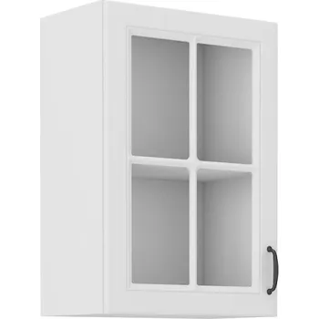 Stolarz-Lempert Kuchyňská skříňka Stilo WHWH - horní vitrína 40 GS-72 1F, bílá + bílá