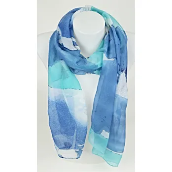 UNI Bavlněná šála vzor 3 Barva: modrá