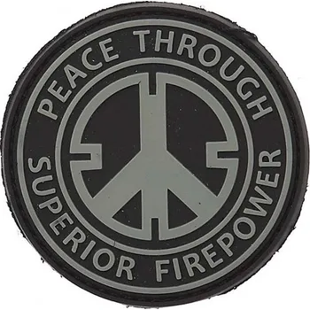 101. INC Nášivka PVC - Peace Through Superior Firepower suchý zip