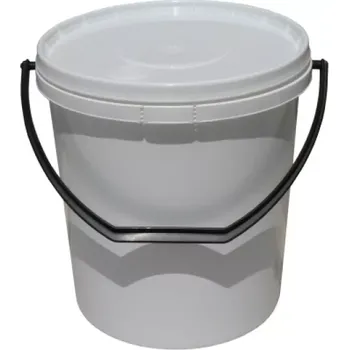 kbelík PP KBELÍK 10 L KULATÝ BÍLO/BÍLÝ PLASTOVÉ DRŽADLO VČETNĚ VÍKA (504KS/PALETA)