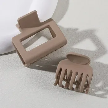 Střední módní sponky na vlasy | dámské vlasové doplňky | účesové sponky 3 ks - všechna lehká káva