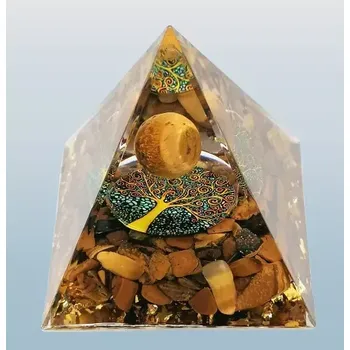 Orgonitová pyramida s tygřím okem a stromem života