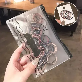 Barevné elastické gumičky do vlasů pro děti | dívčí doplňky | vlasové gumičky 100 ks - Morandi