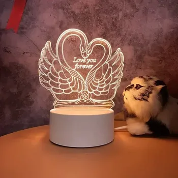 Lampička Dekorace do bytu | LED noční světlo, 3D lampa - 29,7 barev