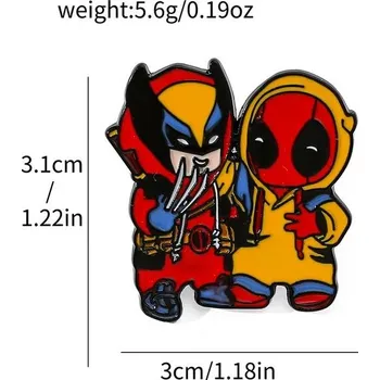 Smaltovaný odznak Deadpool & Wolverine | anime odznak | kovový odznak - 3