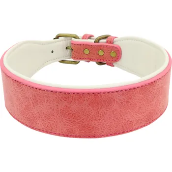 Obojek pro psa PET ARTIST Široký kožený obojek pro velké psy Barva: Růžová, Velikost: XL