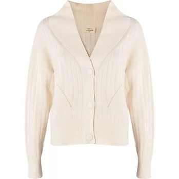 Dámský svetr Kašmírový vzorovaný cardigan SHIROI XL / Bílá