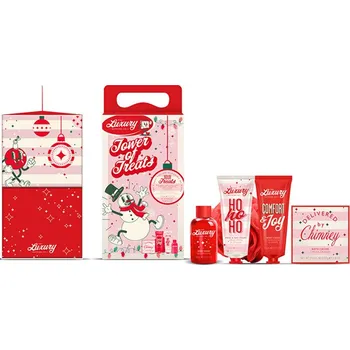 Kosmetická sada Grace Cole Tower of Treats ( Vánoční cukrovinky, Kakao & Vanilka ) Set - Dárková sada péče o tělo