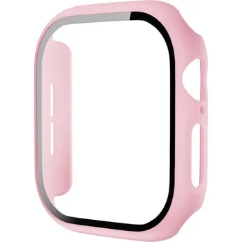 Pouzdro na mobilní telefon Matné pouzdro s tvrzeným sklem pro Apple Watch 42mm (Series 10 / 11) - růžové
