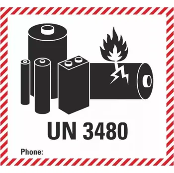 Značení ADR NÁLEPKA SAMOLEPÍCÍ - ZNAČKA PRO LITHIUM-IONTOVÉ BATERIE (11 X 12CM) - UN 3491 OZN. 293480