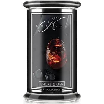 Svíčka Kringle Candle svíčka Reserve Smoke & Oak (sójový vosk), 623 g
