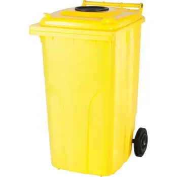 Popelnice PLASTOVÁ POPELNICE 120 L ŽLUTÁ - VHOZ PRO PLAST