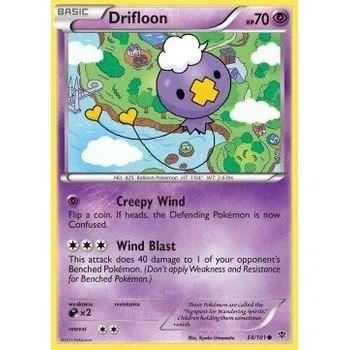 Karetní hra Pokémon PLB 034/101 Drifloon - Plasma Blast Stav: Near Mint, Verze: NORMAL