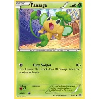 Sběratelská karetní hra Pokémon BKT 005/162 Pansage - BREAKthrough Stav: Excellent, Verze: NORMAL