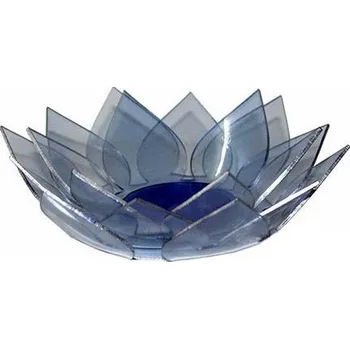 Akrylový lotosový svícen - modrý