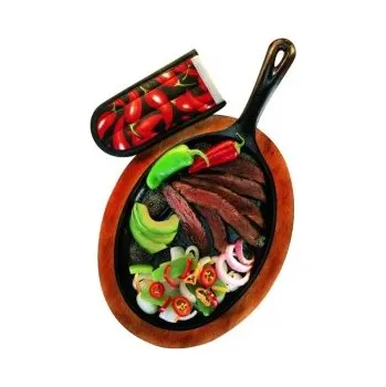 Pánev LODGE Fajita Set, pánev + prkénko + potah na rukojeť