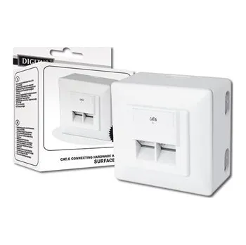 Elektrická zásuvka PREMIUMCORD Zásuvka 2xRJ45 na omítku, STP Cat6 szrjz-5