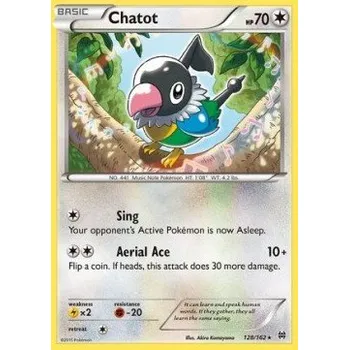 Karetní hra Pokémon BKT 128/162 Chatot - BREAKthrough Stav: Excellent, Verze: NORMAL