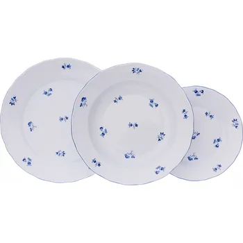 Český porcelán, a.s., Dubí Talířová sada, talíř mělký 26 cm, modrá házenka, porcelán Dubí