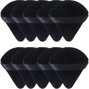 Houbička na make-up Sametová trojúhelníková houbička na make-up | makeup houbička, kosmetické potřeby - 10ks černé