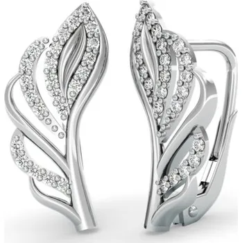 Náušnice Couple, Něžné náušnice Lisette, bílé zlato se zirkony, 585-66-3-0419.1B00.0.00.001.08