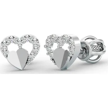 Šperk Couple, Zlaté náušnice Darcy, bílé zlato se zirkony, 585-66-3-0077.1B00.0.00.001.05
