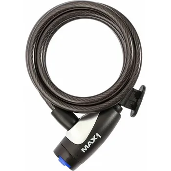 Zámek na kolo Zámek spirála MAX1 1800x8 mm 4 klíče, černý, s diodovým osvětlením