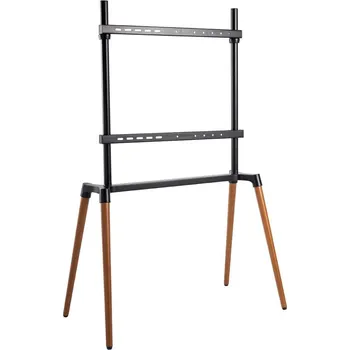 Televizní držák NEDIS podlahový TV stojan/ 60 - 75"/ 40 kg/ Skandinávské Provedení/ Protiskluzový popruh/ Snap-lock/ černý